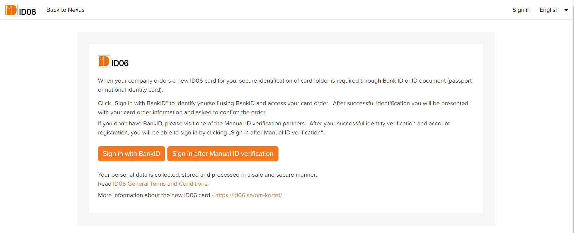 Sign in after manual ID verification